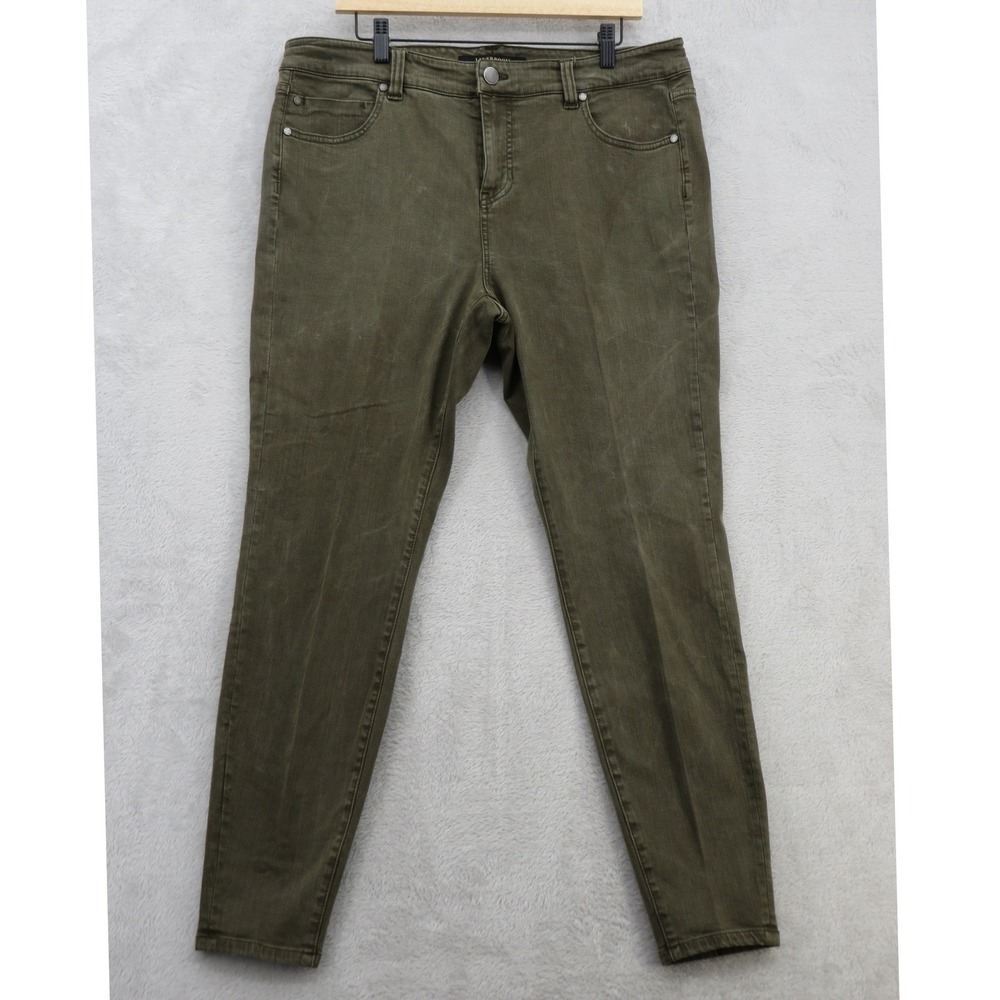 Liverpool Los Angeles The Skinny Jeans 16W Olive Green Stretch Denim LY2000WF